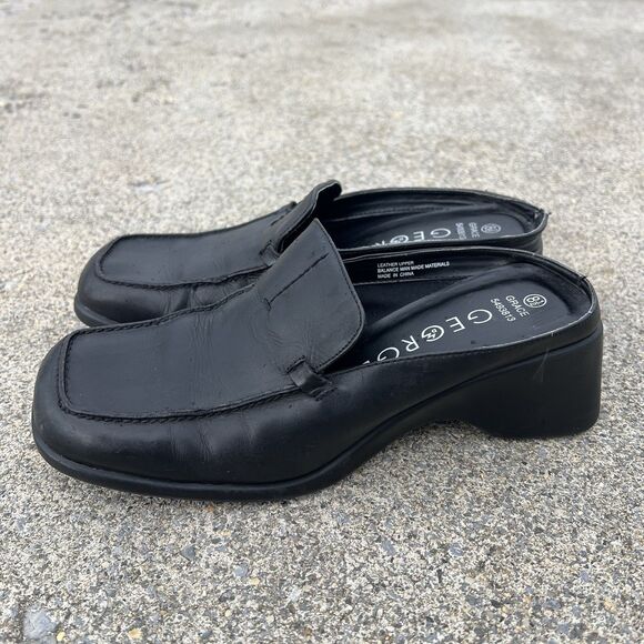 Vintage 90s Leather Slip on Mule Slides - Picture 5 of 10